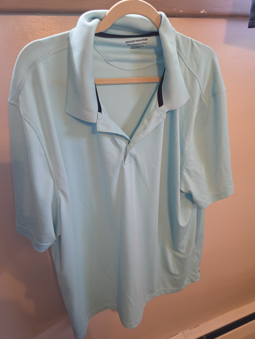 Amazon Essentials Men's Mint Blue Polo Shirt